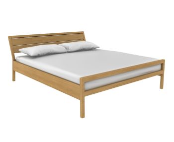 Дубовая двуспальная кровать 3DS Макс модель