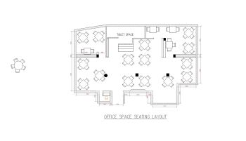 Office space seating layout dwg.