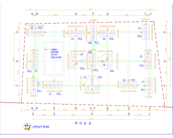 PILE CAP LAYOUT (60' X 33') .dwg drawing