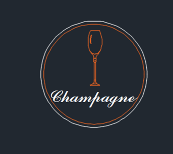Champagne bottle frame dwg format