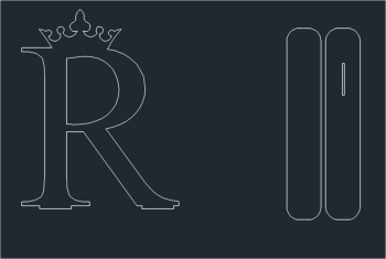 R letter with stand dwg format