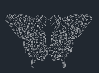 Butterfly detailed dwg format