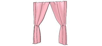 Pink long curtains(139) skp