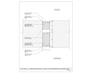 Plan Detail of Interior Expansion Joints for Concrete Block Partitions .dwg