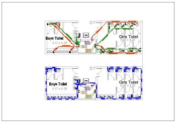 Plan of Toilet Autocad drawing