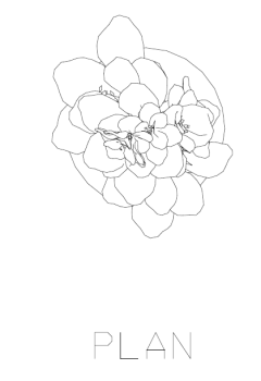 Florero de planta para mesa central 6 dibujo dwg