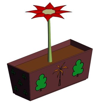 Plant with pot solidworks