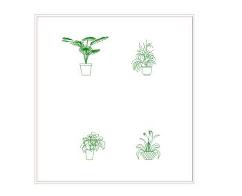 Potted Plant pack 14 dwg.