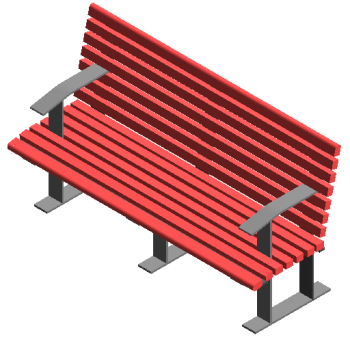 Public chair with hand support revit family