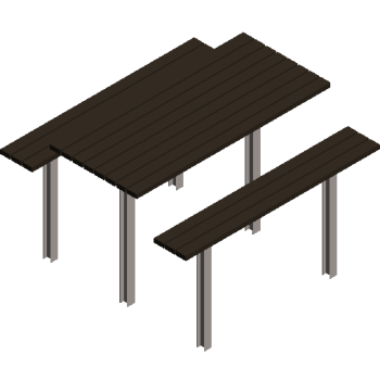 Public tables and chairs revit family