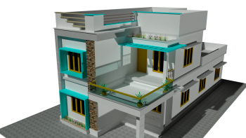 house 3d model and plan