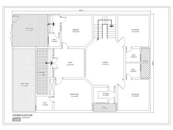 Rectangular Shape 3 Bedroom House Design Layout Plan .dwg_2