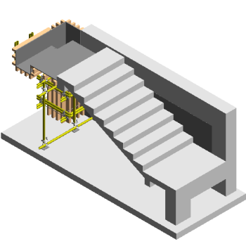Reinforced template staircase template revit family