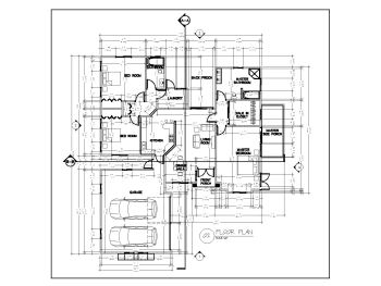 Residential Dwelling 3 Bedroom House Design Floor Plan .dwg