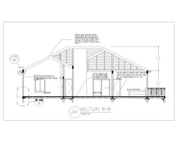Residential Dwelling 3 Bedroom House Design Section .dwg_BB