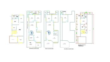 Residential Triplex Floor plan dwg. 