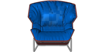 蓝色靠垫椅子Revit模型