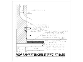 Roof Rainwater Outlet Details .dwg