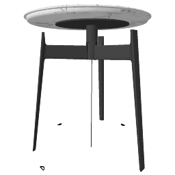 Table rotative en marbre blanc avec cadre en bois skp