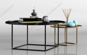 Living room circle metal table 3ds max