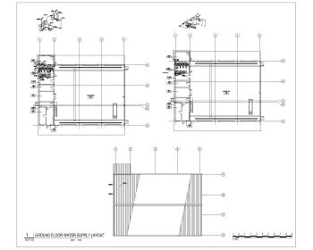 SMALL BAY Maintenance Garage Mechanical Ground  Floor Waters Supply Layout Plan .dwg