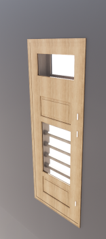 Single window 2 wooden lite, 1 glass lite and vent light revit model