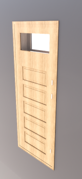 Single window with 4 wooden lite and vent light revit model