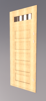 Single window with 5 wooden lite and vent light revit model