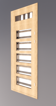 Single window with 5 glass lite and vent light revit model