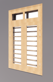 2-door window with vent light revit model
