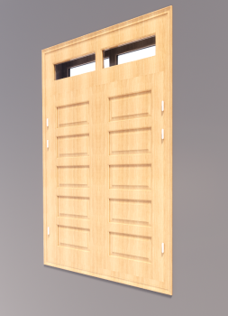 2-door window with 5 wooden lite and vent light revit model
