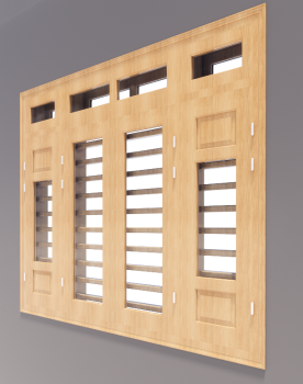 4- door window with vent light revit model