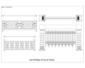 Safety & Fence Railings .dwg