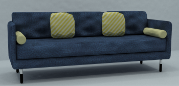 現代の革の青いソファ
