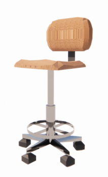 Brown leather stool revit family