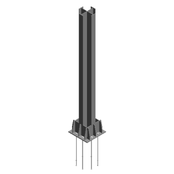 Section steel column with base revit family