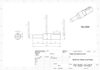 pinion shaft drawing for CNC Router Machine Solidworks model 