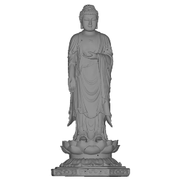 Shakyamuni Amitabha Buddha stehend auf Lotus Bhumisparsa Mudra skp