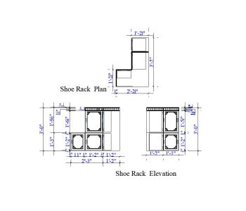 Shoe Rack PLan elevation Details dwg. 