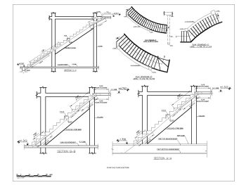Shopping Mall of Dubai Multistoried Design Stair Case Plan & Section .dwg