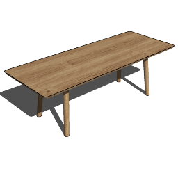 Mesa de café simples de madeira skp