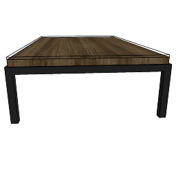 Single brown wooden reactangle table skp