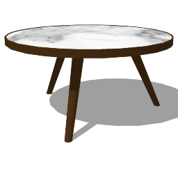 Single marble circle table skp