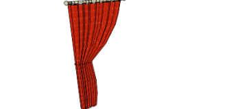 Single red curtains(353) skp