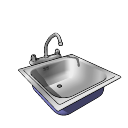 Single sink with faucet skp