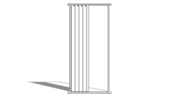 Single white long curtains(132) skp