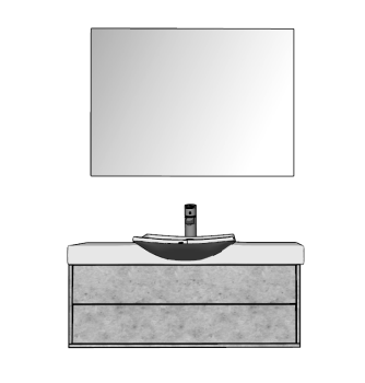 Mueble de piedra para lavabo con espejo rectangular skp