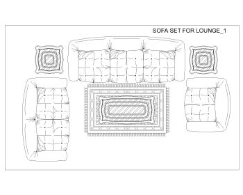 Sofa Set for Lounge .dwg_1