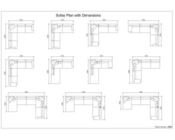 Sofas Plan with Dimensions