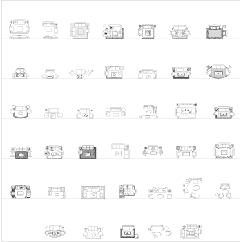 Sofa sets in plan view CAD collection dwg